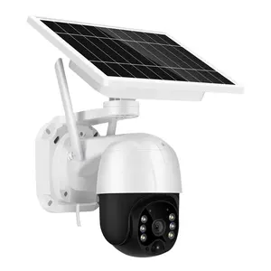Bateria solar WiFi PTZ Câmera IP Full Color Visão Noturna Câmera CCTV Sem Fio Rastreamento Automático Vigilância Digital ao ar livre