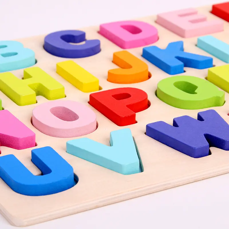 طفل لعبة الأجزاء المقطعة للحروف الأبجدية خشبية ناحية استيعاب مجلس المعرفية بناء الالعاب العملاقة الطفل التنمية الفكرية لعبة اللغز