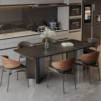 Ensemble de meubles de salle à manger en marbre pour maison moderne table à manger extensible de haute qualité pour 6-8 personnes modèle 3D