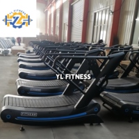 Cinta de correr de aire no motorizada y sin motor, máquina de correr comercial para gimnasio interior, máquina de fitness, cinta de correr curvada manual, para uso comercial