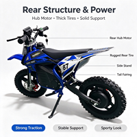 Moto tout-terrain électrique sans balais 500W 36V 12Ah avec cadre en acier, mini-moto/pocket bike pour enfants, pneus à profil profond pour la route, phare avant