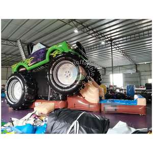 Structure gonflable <span class=keywords><strong>Monster</strong></span> Truck de haute qualité avec toboggan, combo personnalisé pour la location - Product Image 4