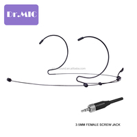 Microphone de tête léger et invisible, compatible avec plusieurs appareils, couleur noire, micro-écouteur, microphone de tête, microphone de type headworm