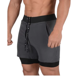 Shorts de sport pour hommes à séchage rapide 2 en 1, double couche, respirants, résistants à l'usure, avec poches cachées pour téléphone - Product Image 5
