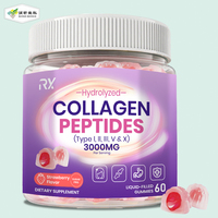 Complément de protéines hydrolysées, biotine, peptides de collagène, gommes pour la santé des cheveux, de la peau et des ongles