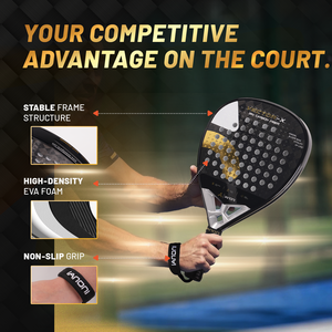 Caston Sports VECTOR-X - Racchetta Professionale da <span class=keywords><strong>Padel</strong></span> in Fibra di Carbonio Dorata 18K con Nucleo in Schiuma EVA ad Alta Densità - Product Image 6