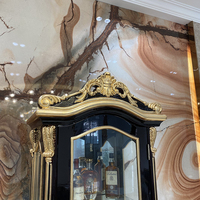 Cave à vin française en bois massif européenne néoclassique luxe sculpté personnalisé armoire à vin à porte unique