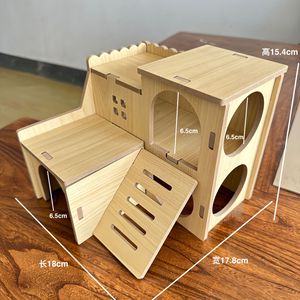Grande Casetta Portatile in Legno Stile Moderno per Criceti, Pappagalli e Porcellini d'India - Rifugio Tutto-in-Uno Spazioso per Animali Domestici - Product Image 3