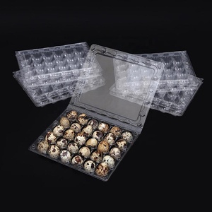 Factory custom high quality clear 24 cells disposable plastic blister packaging crate quail egg tray for sale