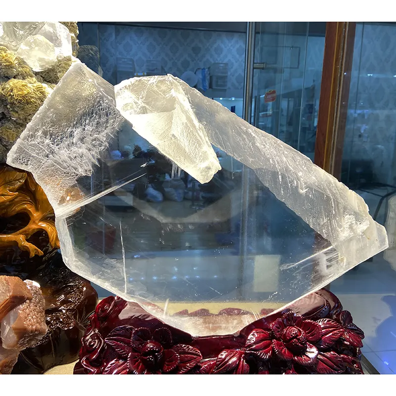 wholesale natural crystal Mineral plate healing crystal selenate slab large clear selenite slab for decoration