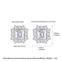 Anting-anting Stud CZ LUOTEEMI, Fashionable, Trendy, untuk Kegunaan Sehari-hari, Perhiasan Wanita Kantoran, Anting-anting Stud Korea yang Lucu untuk Wanita Muda