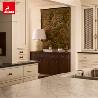 Allandcabinet Ensemble de placards de cuisine complets en chêne chaud, style occidental, avec panneaux en treillis métallique, frontaux encastrés, gain de place, pour la maison