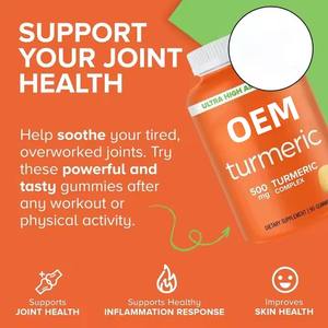 Fabricant d'équipement d'origine Gommes organiques au gingembre, au curcuma et à la curcumine Supplément de soutien Supplément à base de plantes Gommes au curcuma et à la curcumine - Product Image 2