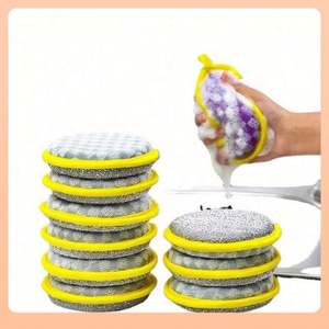 Éponge de nettoyage double face pour vaisselle, brosse à vaisselle, éponges pour casseroles et poêles, outils de nettoyage ménager réutilisables pour la cuisine - Product Image 4
