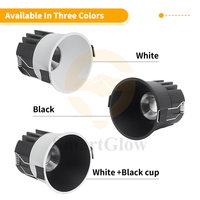Spot LED encastré dimmable 3W 5W 7W 9W 12W, projecteur LED en aluminium anti-éblouissement COB, spots de plafond sans cadre