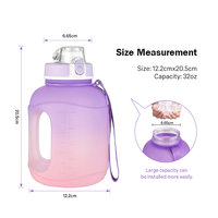 Bouteilles d'eau personnalisées de 1 gallon en plastique de 32oz Bouteille d'eau de sport pour salle de sport