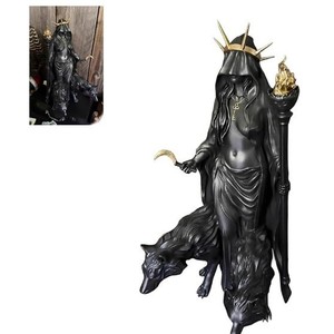 Sorcière <span class=keywords><strong>de</strong></span> la nuit Décoration intérieure Halloween Hécate Sorcière grecque Statue Figurine Chiens modernes <span class=keywords><strong>de</strong></span> la magie Sculpture en résine - Product Image 2