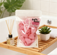 Ensemble de bombes de bain à la fraise rose cerise pour des soins de beauté luxueux, bain adoucissant pour la peau