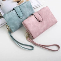 Dompet Kulit PU Gaya Korea dengan Kantong Koin, Dompet Wanita Lembut, Dompet Kartu Kredit Multi-slot, Kantong Uang