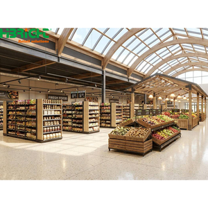 Estante de Exhibición de Metal y Madera Resistente Highbright - Estantes Ajustables, Estante Independiente para Supermercado/Comercio, Ecológico y Duradero - Product Image 2