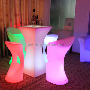 Rotational <strong>Moulding</strong> bar Cocktail Chair <strong>Table</strong> LDPE <strong>Plastic</strong> LED Lighting Outdoor Furniture - Product Image 2