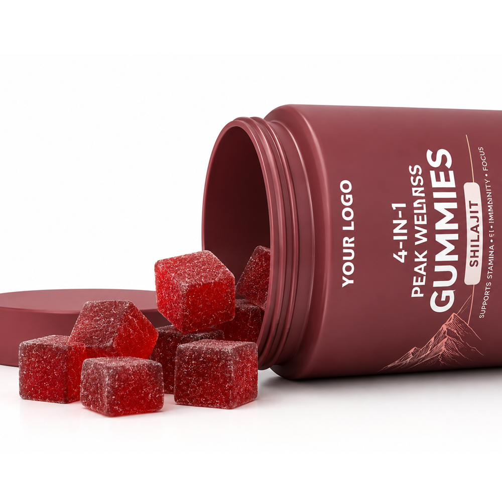 Custom Natural Shilajit Gummies 4 In 1 Zinc Enhanced Mens Health Gummy Candy Supplement