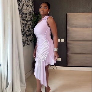 Nouvelle Arrivée Robe Asymétrique à Volants et Taille Haute pour Femme – Idéale Soirées Estivales - Product Image 4