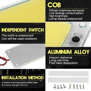 2 uds 12V 24V LED DRL COB luz Interior del <span class=keywords><strong>coche</strong></span> luz de lectura tira de luz LED 8000K RV caravanas autobús camión Tailer Camper <span class=keywords><strong>maletero</strong></span> para VW - Product Image 4