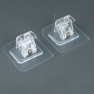 Support adhésif mural <span class=keywords><strong>sans</strong></span> perçage à ressort pour <span class=keywords><strong>tringle</strong></span> de rideau, idéal pour armoire, salle de bain, cuisine - Product Image 1