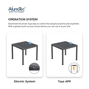 גג תריס ממונע מרפסת יוקרה חיצונית גזיבו נקודת גשם עמיד בפני שלג אלומיניום פרגולת צל ביו-אקלימי - Product Image 6