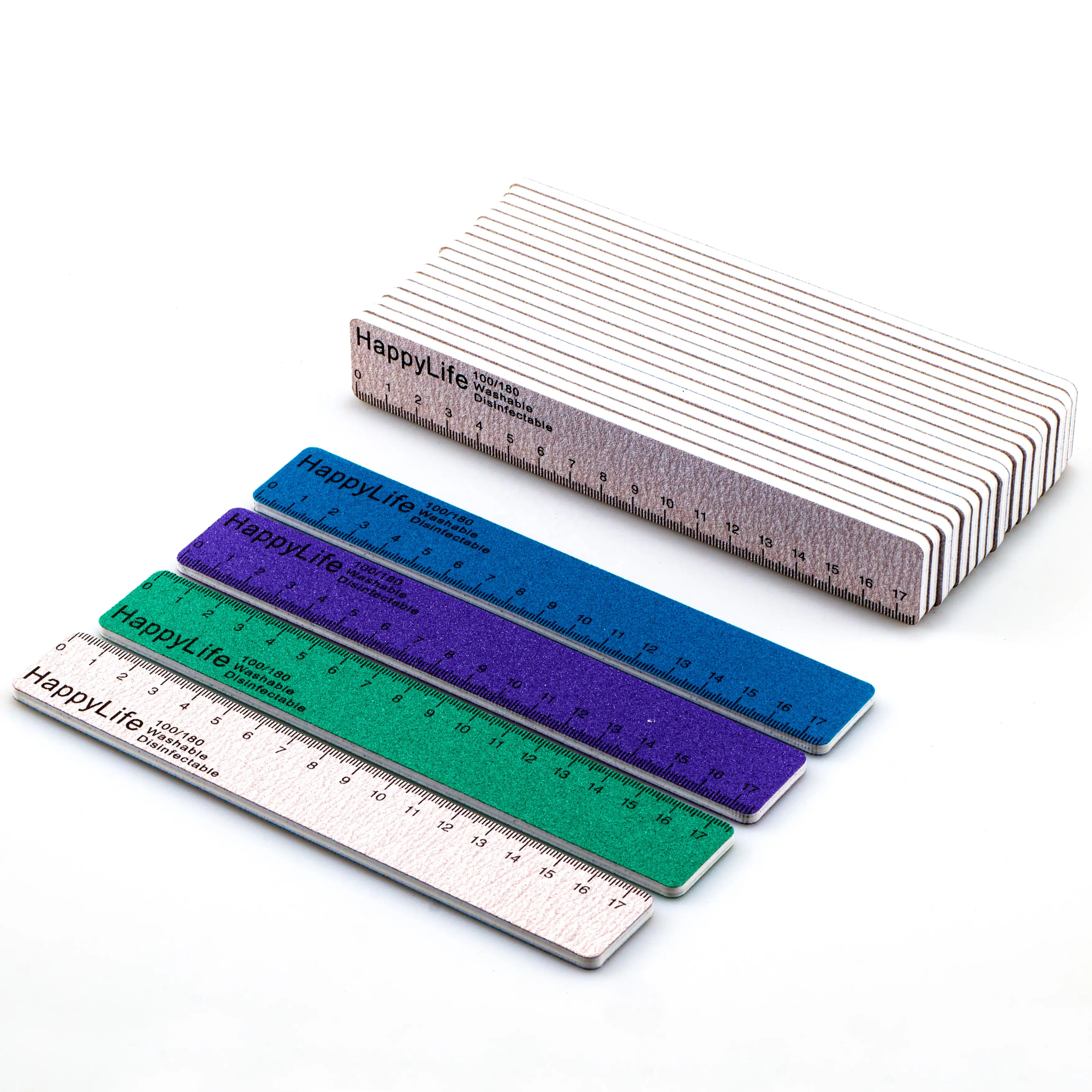 Straight 100/180 Professional Rectangle Design Buffer Emery Board Nail Files For Manicure Nail Files