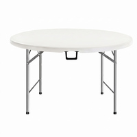 Table pliante en plastique HDPE moderne, légère et robuste, avec poignée de transport, idéale pour les hôtels, les pique-niques en plein air et le camping (vente en gros)