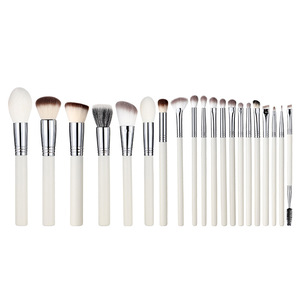 Ensemble de 20 pinceaux de maquillage à manche blanc, poils synthétiques, application visage, fond de teint, anticernes, kit d'outils de beauté - Product Image 3
