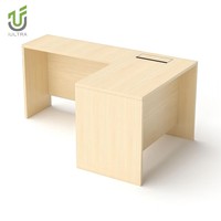 Bureau de direction modulaire IULTRA en cuir, design moderne en forme de L, table de luxe pour PDG, base en bois MDF/MFC écologique noir