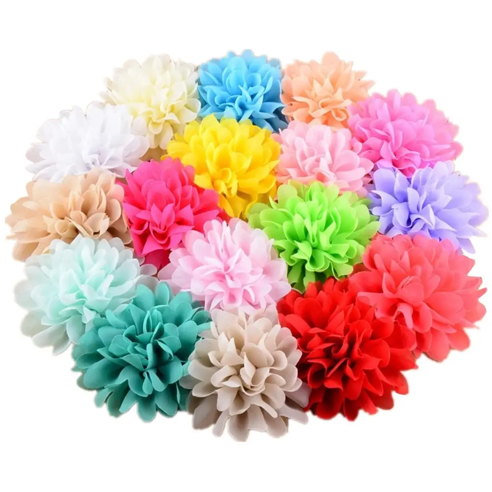 Accesorios para el cabello de flores de gasa, decoración hecha a mano, sombrero, flores artificiales, 10 cm, gran oferta