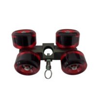 QFYS QF-7002 Roue de skateboard en aluminium 4*4/4*6/4*8, accessoires de chariot de caméra portables, flexibles et réutilisables pour rail de piste