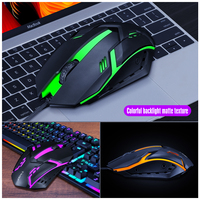 Ensemble clavier et souris filaire USB T-Wolf TF200, prix usine, rétroéclairage couleur OEM, anglais, espagnol, avec touches multifonctions pour le bureau