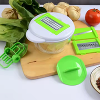 Gadgets de cuisine Lame en acier inoxydable portable en plastique à tirer à la main Mini hachoir rapide pour viande, ail