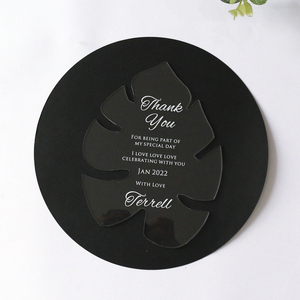 Biglietti di Ringraziamento a Forma di Foglia in Acrilico Trasparente con Taglio Personalizzato per Inviti di Nozze - Campione Gratuito - Product Image 4