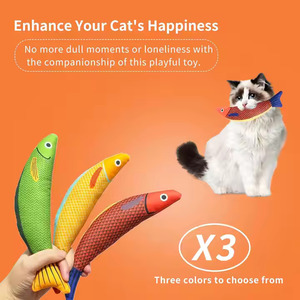 Juguete interactivo para gatos, forma de pez duradera, masticador de hierba gatera, suministros para mascotas para el juego diario - Product Image 3