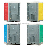 Toilettes portables rapides à vidanger en plastique HDPE pour chantier, camping extérieur, avec lavabo