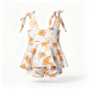 A26-14 OEM/ODM Mono de Verano para Niñas, Sin Mangas, Largo a Media Pantorrilla, Tirantes Ajustables, Estampado de Leopardo - Product Image 1