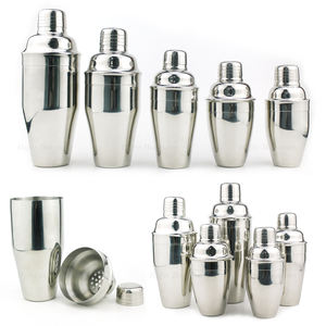 <span class=keywords><strong>Prix</strong></span> promotionnel Ensemble de 10 shakers à cocktail noir argenté avec support en bois de bambou et kit de <span class=keywords><strong>martini</strong></span> en acier inoxydable 304 pour bars - Product Image 5