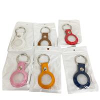 Étui de protection en cuir PU imperméable pour AirTag avec porte-clés pour traceur GPS iOS et Android