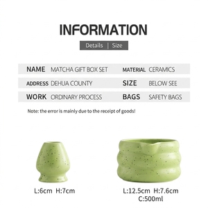 Bambus nuevo japonés hecho a mano <span class=keywords><strong>Matcha</strong></span> Bowl Kit accesorios logotipo personalizado cerámica Chawan Pico Verde <span class=keywords><strong>Matcha</strong></span> té <span class=keywords><strong>con</strong></span> caja para regalo - Product Image 4