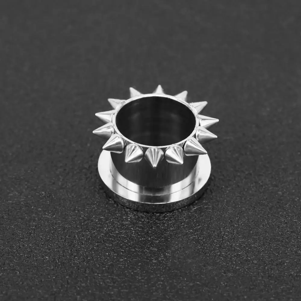 POENNIS Gothic Sun Design acciaio inossidabile Flesh Ear Tunnel Plug Cool Ear Tunnel Body Piercing Jewelry