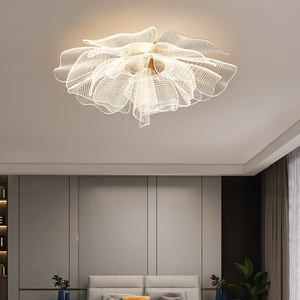 โคมไฟพัดลมเพดาน LED รุ่นใหม่ แสงสีขาวนวล ฐานไม้ ฝาครอบอะคริลิก ติดตั้งบนพื้นผิว สำหรับห้องนั่งเล่น รับประกัน 3 ปี CRI 80 - Product Image 4
