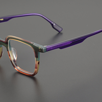 Montures de lunettes de vue en acétate irrégulier de haute qualité, monture complète, colorées bleu et blanc, essentielles pour les fêtes décontractées, pour adultes, style diamant
