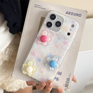 เคสโทรศัพท์ลายดอกไม้ 3 มิติ สีสันสดใส สไตล์ Ins สำหรับ iPhone17Promax 16 15Pro ผู้หญิง - Product Image 2