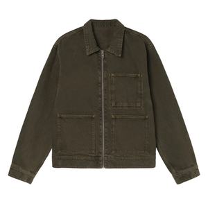 Veste en jean personnalisée pour homme, veste décontractée en coton bleu, fermeture éclair, manteaux en jean OEM - Product Image 6